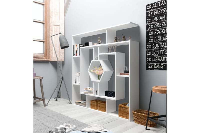 Hejde Bokhylla 134 cm - Vit - Förvaring - Hylla - Bokhylla