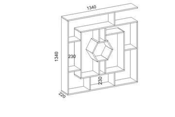 Hejde Bokhylla 134 cm - Vit - Förvaring - Hylla - Bokhylla