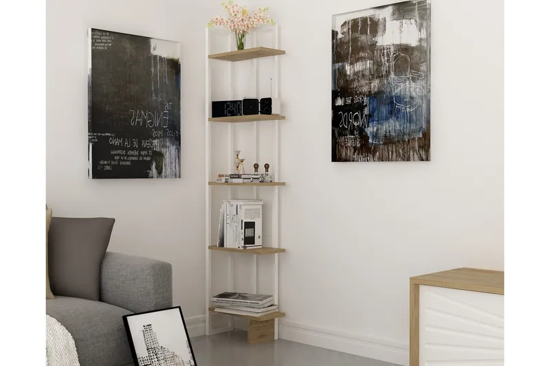 Hejde Bokhylla 45 cm - Brun/Vit - Förvaring - Hylla - Bokhylla