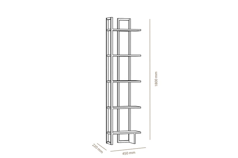 Hejde Bokhylla 45 cm - Brun/Vit - Förvaring - Hylla - Bokhylla
