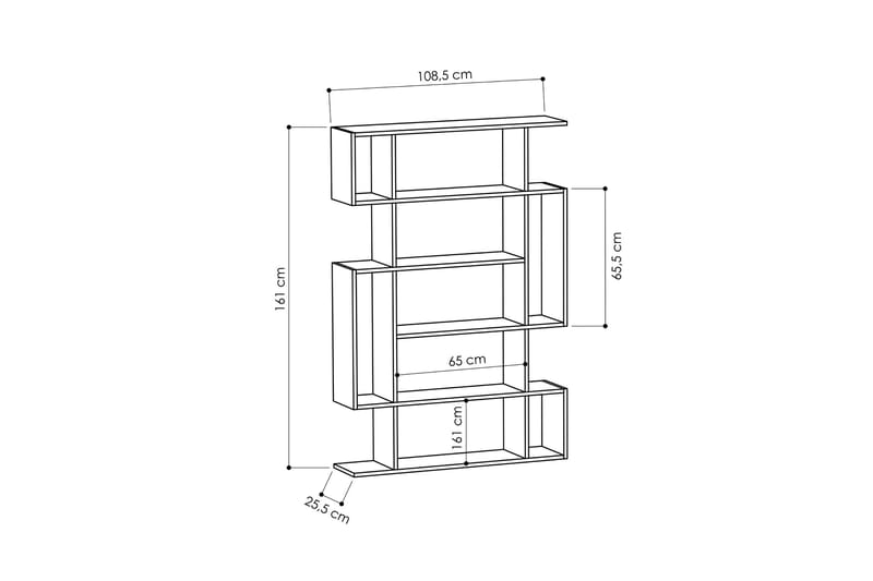 Homitis Bokhylla - Mörkgrå/Trä - Förvaring - Hylla - Bokhylla