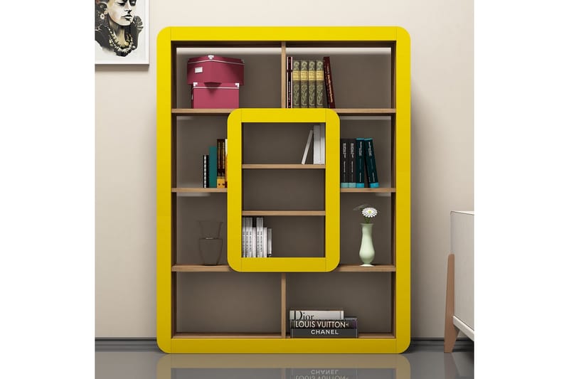 Hovdane Bokhylla 109 cm - Brun/Gul - Förvaring - Hylla - Bokhylla