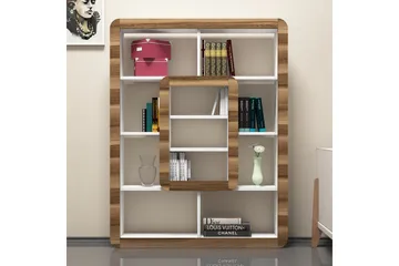 Hovdane Bokhylla 109 cm - Vit/Brun - Förvaring - Hylla - Bokhylla