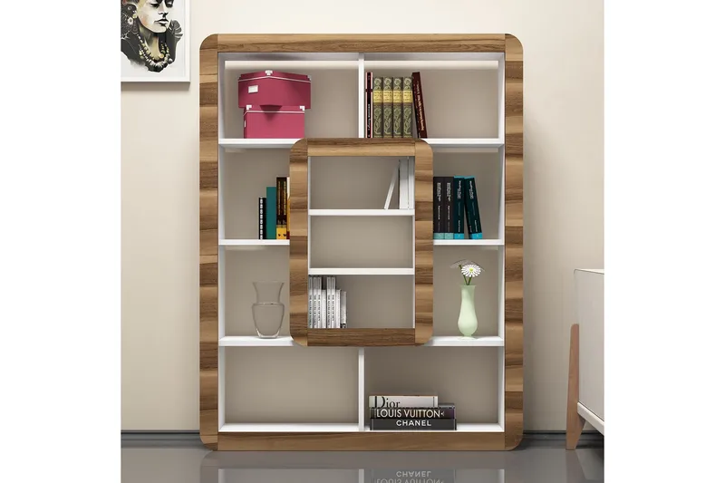 Hovdane Bokhylla 109 cm - Vit/Brun - Förvaring - Hylla - Bokhylla