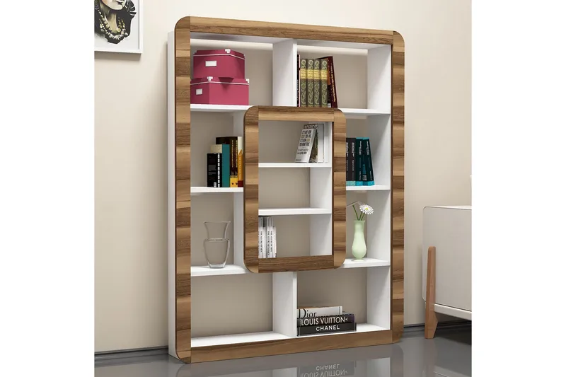 Hovdane Bokhylla 109 cm - Vit/Brun - Förvaring - Hylla - Bokhylla