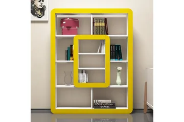 Hovdane Bokhylla 109 cm - Vit/Gul - Förvaring - Hylla - Bokhylla