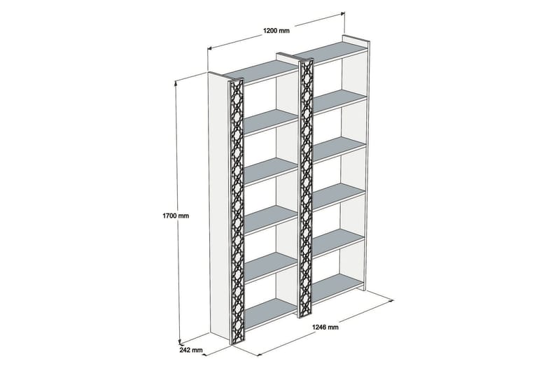Hovdane Bokhylla 124 cm - Mörkbrun - Förvaring - Hylla - Bokhylla