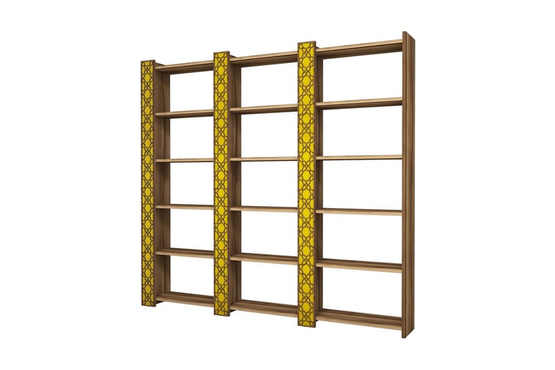 Hovdane Bokhylla 184 cm, Brun/Gul