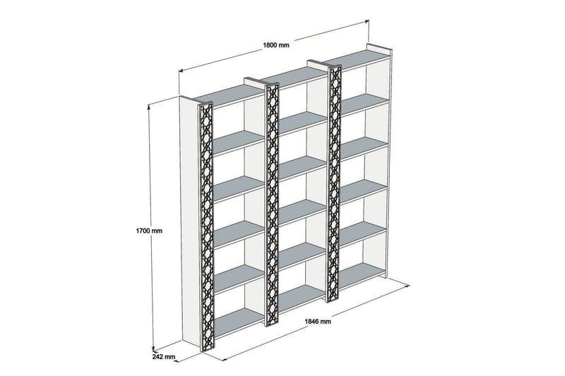 Hovdane Bokhylla 184 cm - Brun/Vit - Förvaring - Hylla - Bokhylla