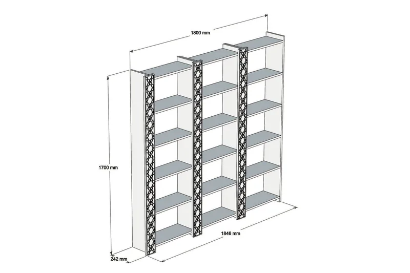 Hovdane Bokhylla 184 cm - Brun/Vit - Förvaring - Hylla - Bokhylla