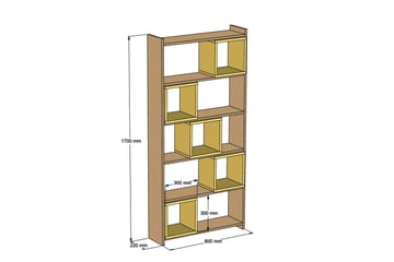 Hovdane Bokhylla 22 cm i Valnöt - Vit|Brun - Förvaring - Hylla - Bokhylla