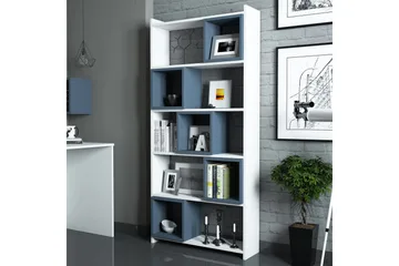 Hovdane Bokhylla 80 cm - Vit/Blå - Förvaring - Hylla - Bokhylla