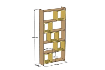 Hovdane Bokhylla 80 cm - Vit/Brun - Förvaring - Hylla - Bokhylla