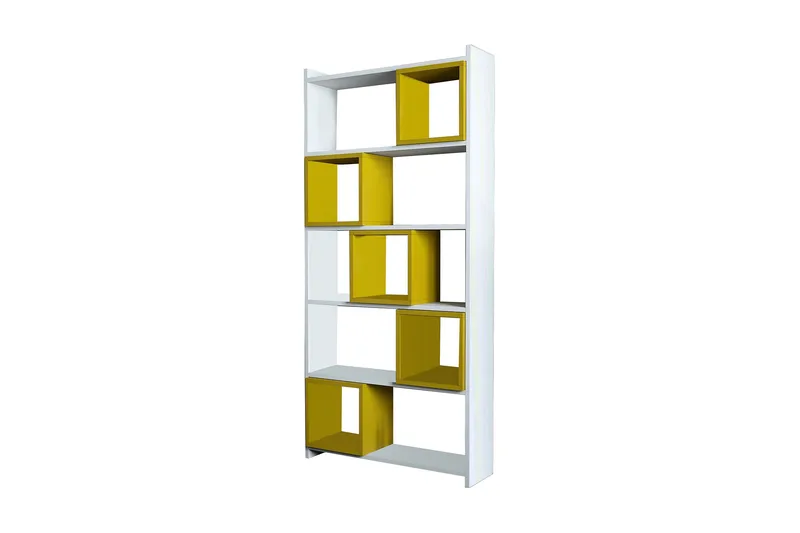 Hovdane Bokhylla 80 cm - Vit/Gul - Förvaring - Hylla - Bokhylla