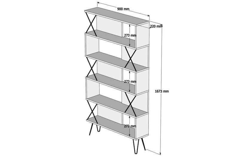 Hovdane Bokhylla 90 cm - Brun - Förvaring - Hylla - Bokhylla