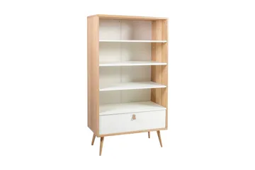 Hylla Helena Vit 80x40xh140 cm Mdf Naturlig/Vit - Förvaring - Hylla - Bokhylla