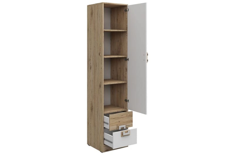 Hylla Hermanboda 40x40x190 cm - Beige/Vit - Förvaring - Hylla - Bokhylla