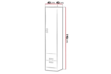 Hylla Hermanboda 40x40x190 cm - Beige/Vit - Förvaring - Hylla - Bokhylla