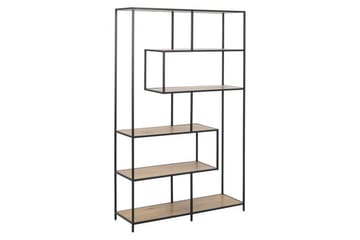 Hylla Seaford 114x35x185 cm Ek/Svart - Förvaring - Hylla - Bokhylla