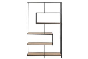 Hylla Seaford 114x35x185 cm Ek/Svart - Förvaring - Hylla - Bokhylla