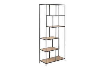 Hylla Seaford 77x35x185 cm Ek/Svart - Förvaring - Hylla - Bokhylla
