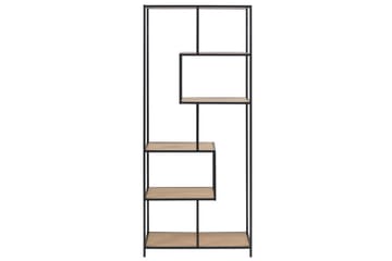 Hylla Seaford 77x35x185 cm Ek/Svart - Förvaring - Hylla - Bokhylla