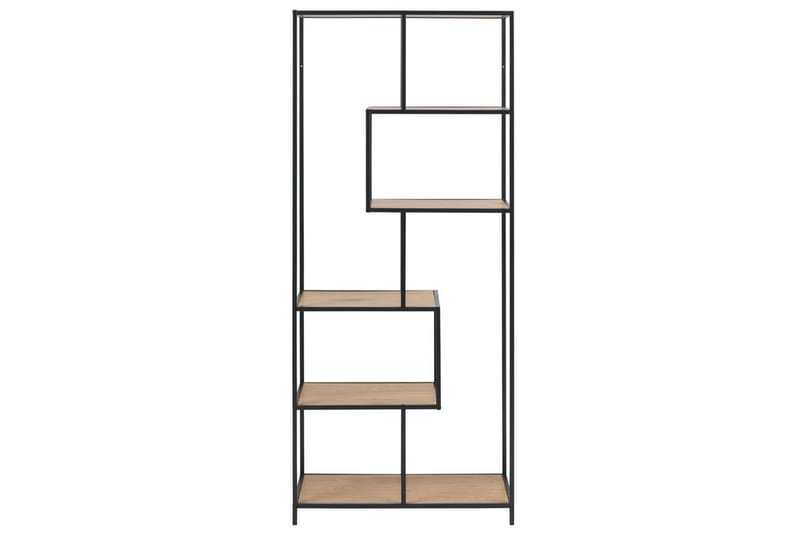 Hylla Seaford 77x35x185 cm Ek/Svart - Förvaring - Hylla - Bokhylla
