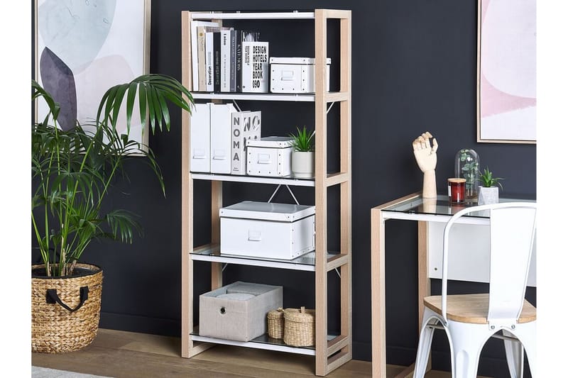 Hylla Skiatook 68x30 cm - Vit/Ljust Trä - Förvaring - Hylla - Bokhylla