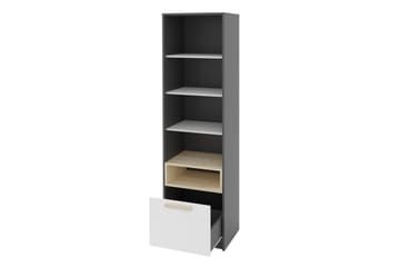 Hylla Pok 50x40x193 cm - Svart/Vit - Förvaring - Hylla - Bokhylla