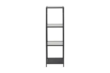 Ikaria Bokhylla 35 cm med 4 Hyllplan i Glas och Metall - Svart - Förvaring - Hylla - Bokhylla