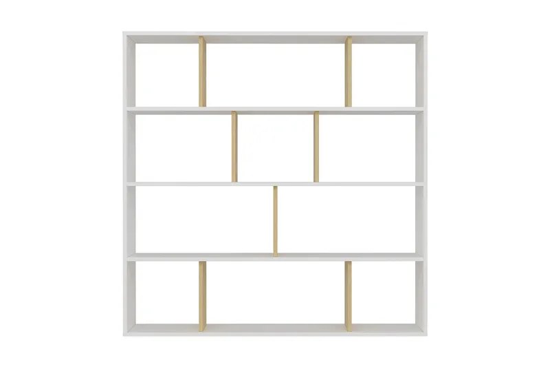 Jasenica Bokhylla 145x25 cm, Trä/Natur/Vit