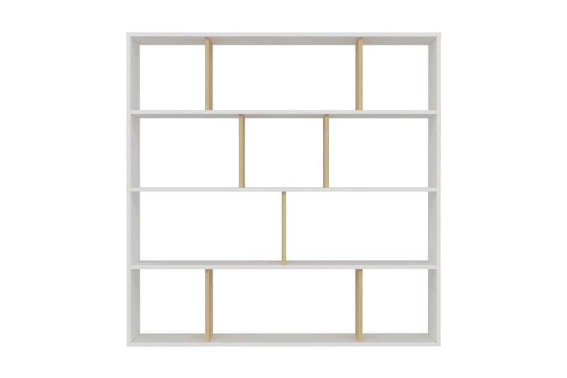 Jasenica Bokhylla 145x25 cm, Trä/Natur/Vit