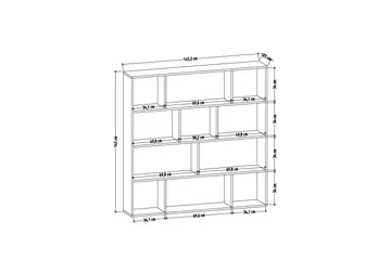 Jasenica Bokhylla 145x25 cm - Trä/Natur/Vit - Förvaring - Hylla - Bokhylla