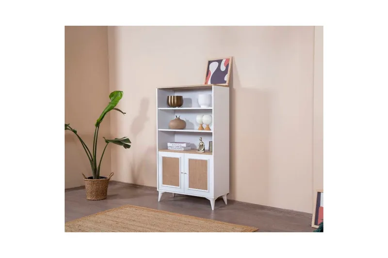 Bokhylla Jatinder Vit / Ek - Vit - Förvaring - Hylla - Bokhylla