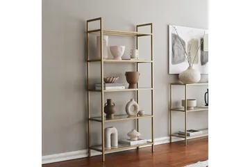 Jorrel Bokhylla 165x80 cm - Guld - Förvaring - Hylla - Bokhylla