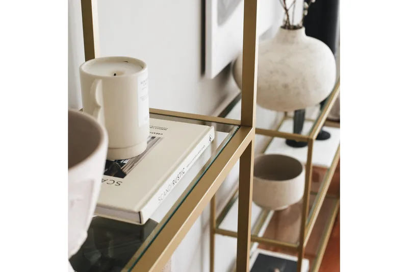 Jorrel Bokhylla 165x80 cm - Guld - Förvaring - Hylla - Bokhylla