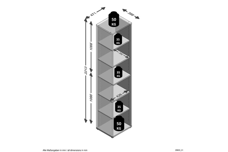 Josealberto Hylla 47 cm - Brun - Förvaring - Hylla - Bokhylla
