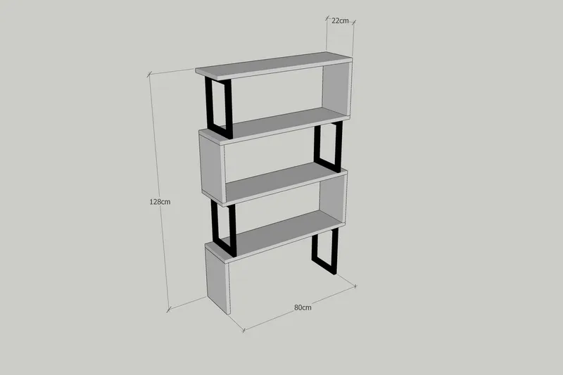 Kalune Bokhylla - Valnöt - Förvaring - Hylla - Bokhylla