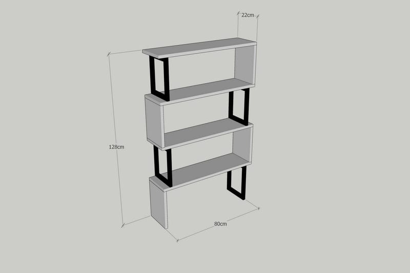 Kalune Bokhylla - Valnöt - Förvaring - Hylla - Bokhylla