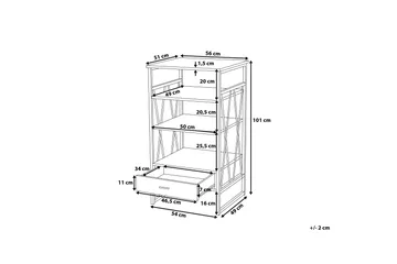 Keene Hylla 56 cm - Trä/Natur - Förvaring - Hylla - Bokhylla
