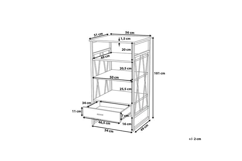 Keene Hylla 56 cm - Trä/Natur - Förvaring - Hylla - Bokhylla