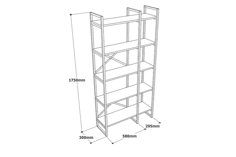 Kerakeha Bokhylla 87,5x30 cm Guld - Hanah Home - Förvaring - Hylla - Bokhylla