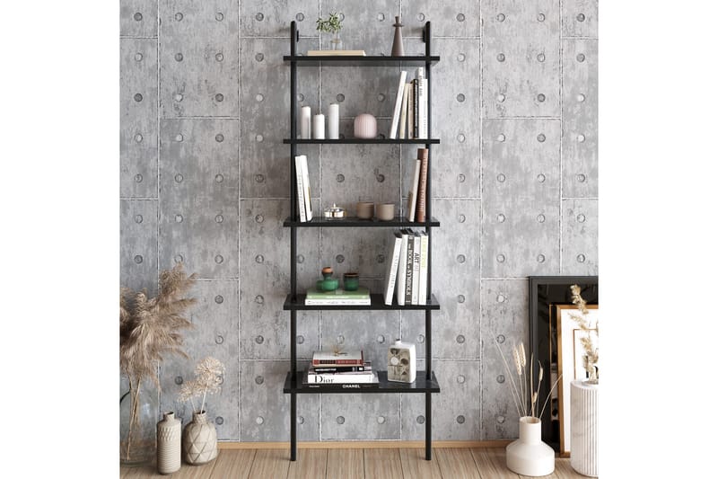 Konsterud Bokhylla - Svart/Marmor - Förvaring - Hylla - Steghylla & trapphylla