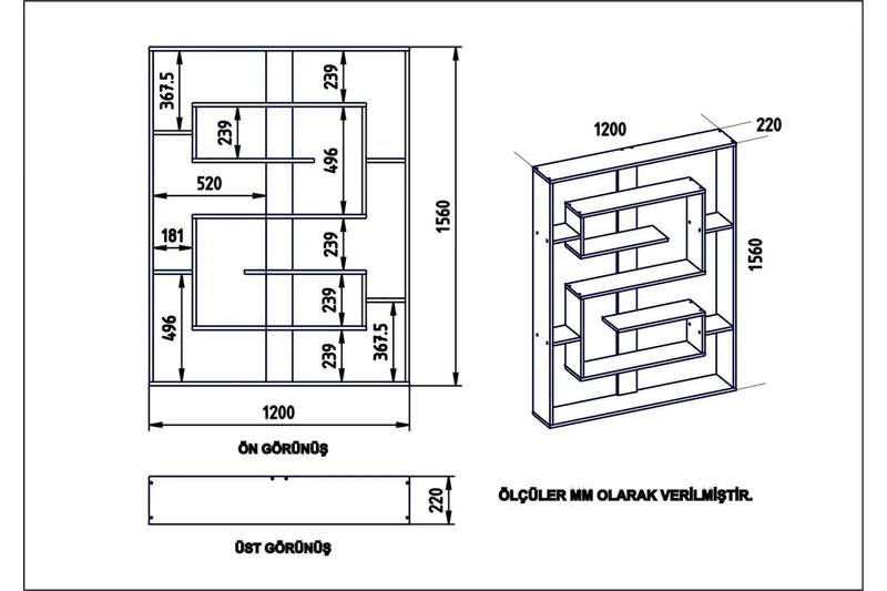 Kussmann Bokhylla 120 cm - Vit - Förvaring - Hylla - Bokhylla
