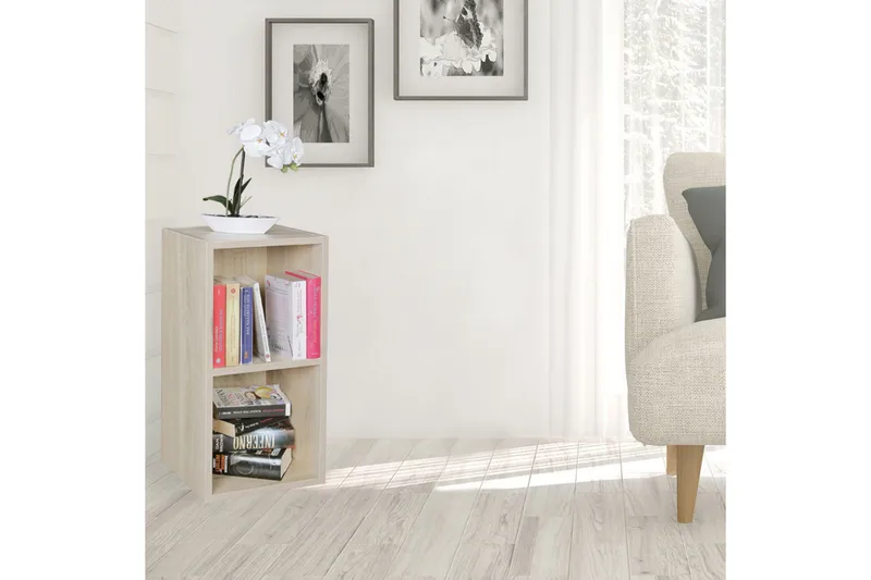 Langriville Bokhylla i Ek - Beige - Förvaring - Hylla - Bokhylla