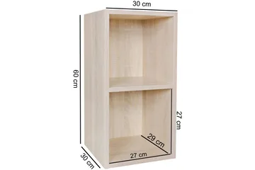 Langriville Bokhylla i Ek - Beige - Förvaring - Hylla - Bokhylla