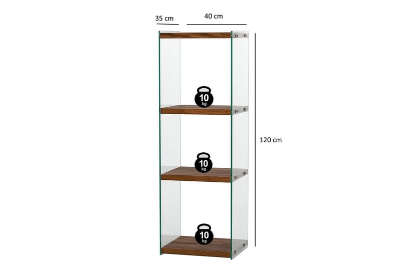 Lepinas Bokhylla 40 cm i Valnötsutseende - Natur - Förvaring - Hylla - Bokhylla
