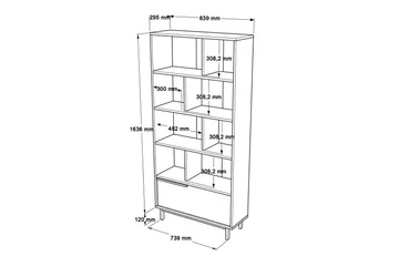 Liyakat Bokhylla 83,9 cm - Ek - Förvaring - Hylla - Bokhylla