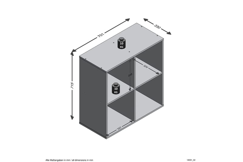 Mega Hylla 70 cm - Vit - Förvaring - Hylla - Bokhylla