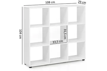 Milahn Bokhylla 108 cm i Målat Trä - Vit - Förvaring - Hylla - Bokhylla